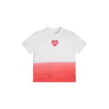 Tricou cu imprimeu in degrade si decolteu la baza gatului