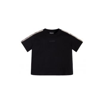 Tricou de bumbac cu segmente logo contrastante