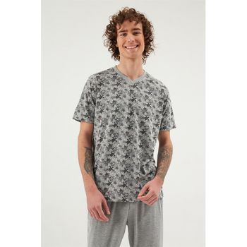 Tricou de pijama cu imprimeu grafic de firma originale