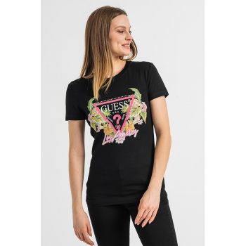 Tricou slim fit din amestec de bumbac organic