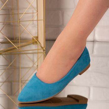 Pantofi dama casual din piele ecologica Albastri Dora Marimea 36 ieftini
