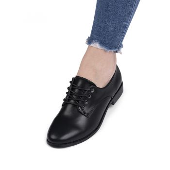 Pantofi dama casual din piele ecologica Negri Greta Marimea 38 ieftini