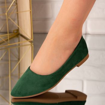 Pantofi dama casual din piele ecologica Verzi Dora Marimea 36 la reducere