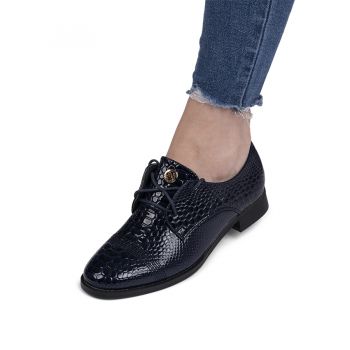 Pantofi dama din piele ecologica cu siret Albastri Zuzu Marimea 40 Pantofi dama din piele ecologica cu siret Albastri Zuzu Marimea 40