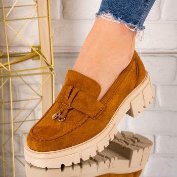 Pantofi dama casual din piele ecologica intoarsa Maro Sezen Marimea 38 Pantofi dama casual din piele ecologica intoarsa Maro Sezen Marimea 38