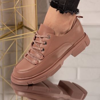 Pantofi dama casual din piele ecologica Roz Irene Marimea 36 Pantofi dama casual din piele ecologica Roz Irene Marimea 36