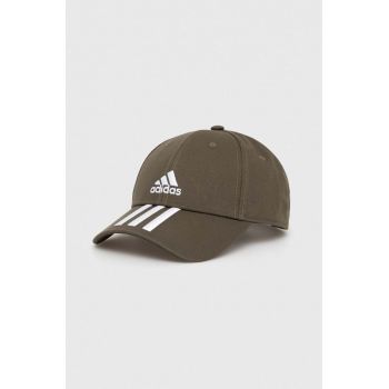 adidas șapcă de baseball din bumbac culoarea verde, cu imprimeu de firma originala