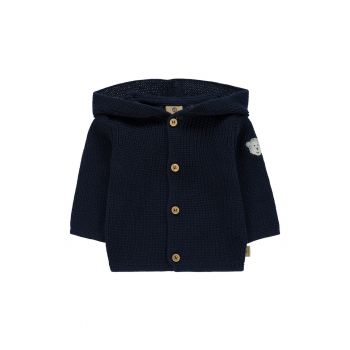 Cardigan din bumbac organic cu gluga