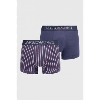 Emporio Armani Underwear boxeri 2-pack barbati, culoarea albastru marin de firma originali