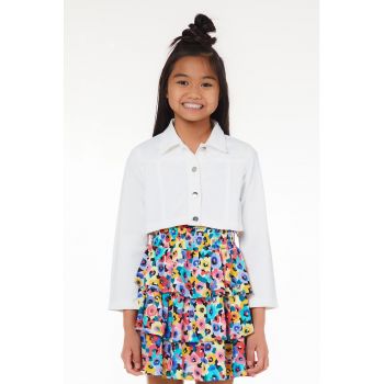 Jacheta crop de denim