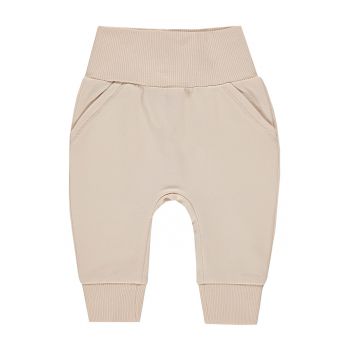 Pantaloni din amestec de bumbac organic cu banda elastica in talie ieftini