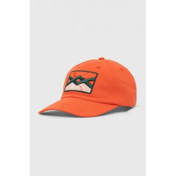 United Colors of Benetton șapcă de baseball din bumbac culoarea portocaliu, cu imprimeu ieftina
