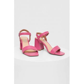 Answear Lab sandale de piele culoarea roz ieftine