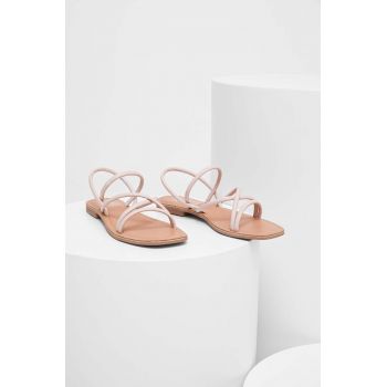 Answear Lab sandale de piele femei, culoarea roz ieftine