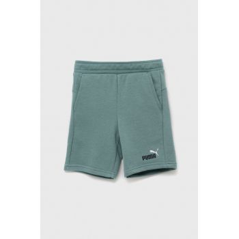 Puma pantaloni scurti copii ESS+ 2 Col Shorts TR B culoarea turcoaz, talie reglabila