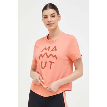 Mammut tricou Massone Lettering femei, culoarea roz