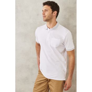 Tricou polo regular fit cu buzunar pe piept