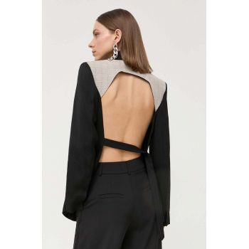 Victoria Beckham geaca de lana culoarea negru, desfacut, neted