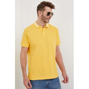 Pepe Jeans polo de bumbac Jacob culoarea galben, neted