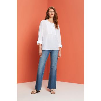 Bluza de bumbac cu aspect texturat