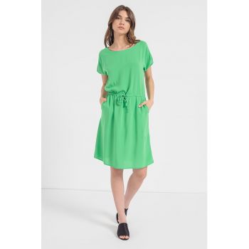 Rochie cu snur de ajustare in talie si buzunare laterale Nova Life la reducere