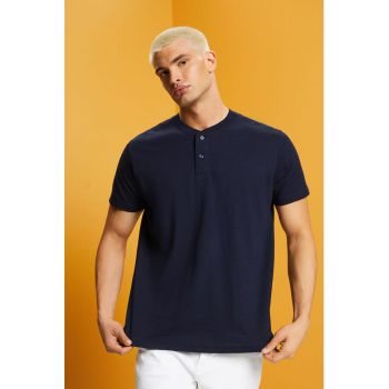 Tricou de bumbac cu decolteu henley