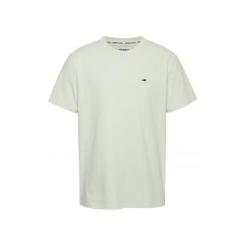Tricou de bumbac organic cu decolteu la baza gatului