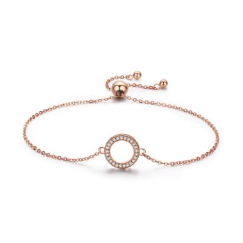 Bratara din argint Rose Gold Shiny Circle