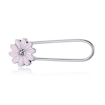 Brosa din argint Flower Safety Pin