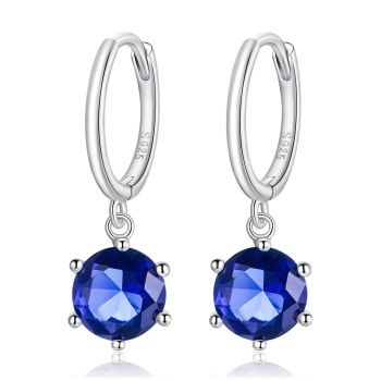 Cercei din argint Beautiful Silver Blue Crystal