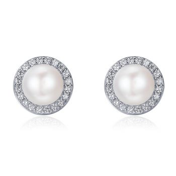 Cercei din argint Big Glamour Pearls