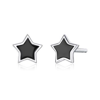 Cercei din argint Black Stars Studs