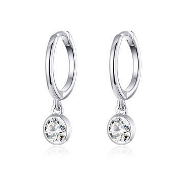 Cercei din argint Crystal Pendant Hoops