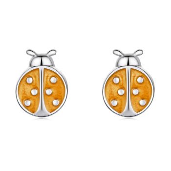 Cercei din argint Enamel Orange Ladybug de firma original