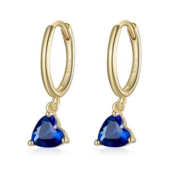 Cercei din argint Golden Blue Heart de firma original