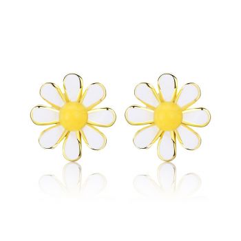 Cercei din argint Golden Daisy