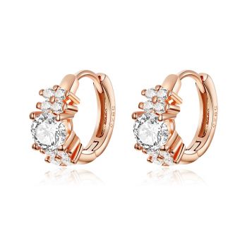 Cercei din argint Little Massive Crystals Rose Gold