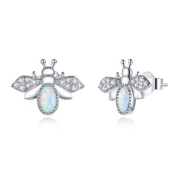 Cercei din argint Opal Bee Studs