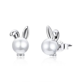 Cercei din argint Pearl Bunny