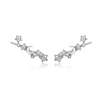 Cercei din argint Shining Stars & Moon