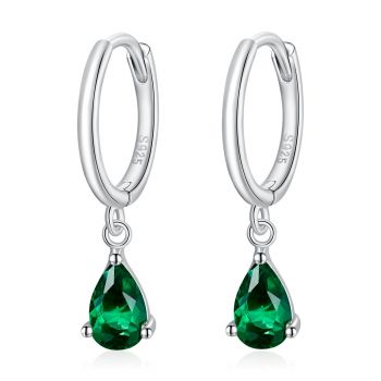 Cercei din argint Silver Green Tear de firma original