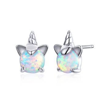 Cercei din argint Silver Opal Unicorns ieftini