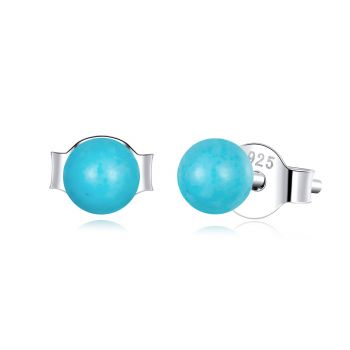 Cercei din argint Small Turquoise Ball de firma original