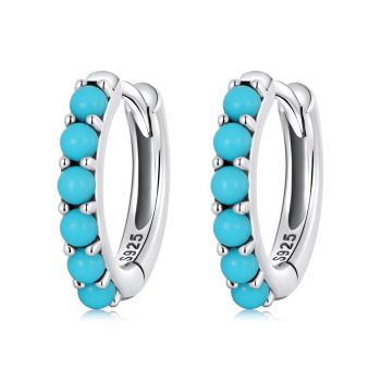 Cercei din argint Turquoise Hoops ieftin