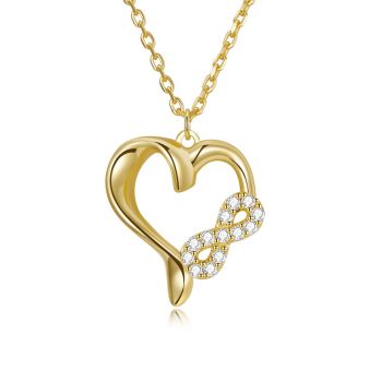 Colier din argint Golden Infinity Heart ieftin