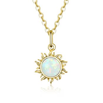 Colier din argint Golden Opal Sun ieftin