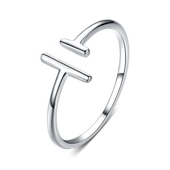 Inel reglabil din argint T Shape Ring de firma original