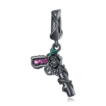 Talisman din argint Black Gun Rose