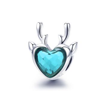 Talisman din argint Blue Crystal Elk