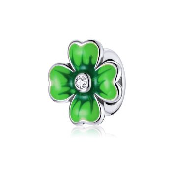 Talisman din argint Four Leaf Green Clover ieftin